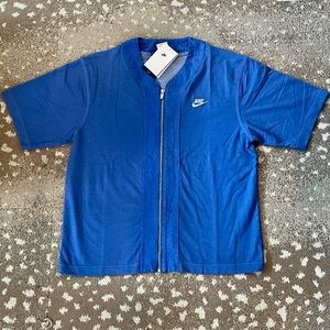 Nike Sportswear French Terry Short Sleeve Zip Top Shirt Mens Sz.L DM6899-407 $60